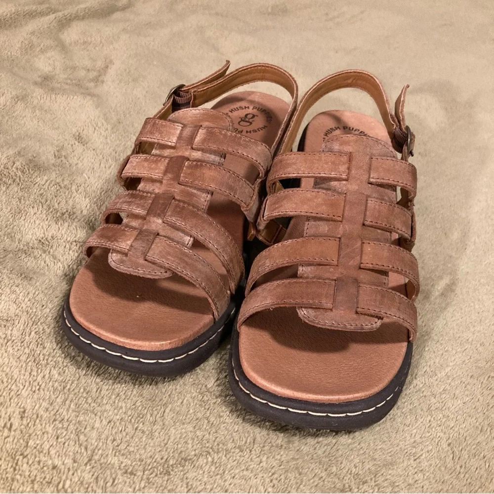 NIB Vintage Hush Puppies Leap Leather Sandals 8W